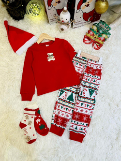 Мишка - новогодняя пижама для мальчиков и девочек 2 600 тг./шт. (оптом - цена за 5 размеров)