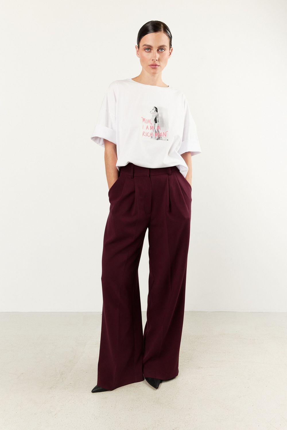 футболка белая оверсайз