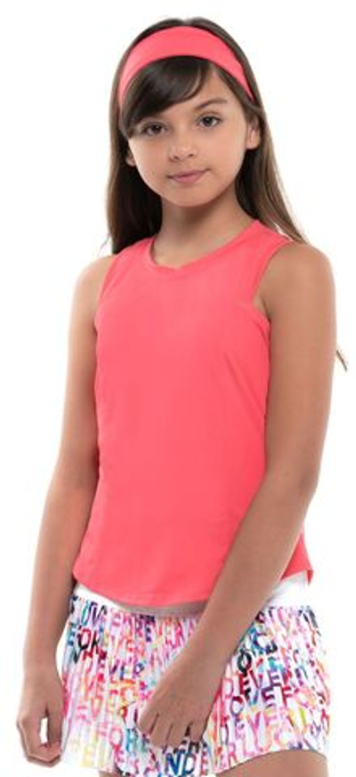 Футболка для девочки теннисная Lucky in Love Techno Tropic Starter Tank Girls - punch