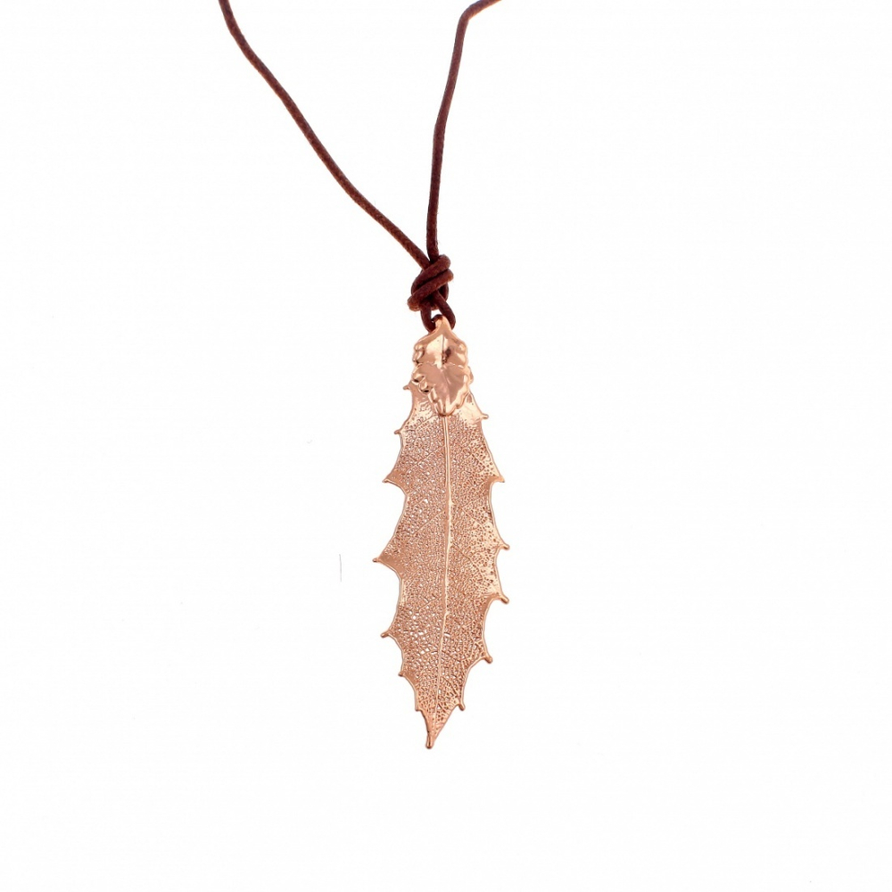 Колье лист Ester Bijoux Остролист LF32A-RG BR