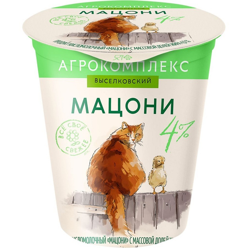 Продукт кисломолочный Мацони, 300г, 4% "Агрокомплекс"