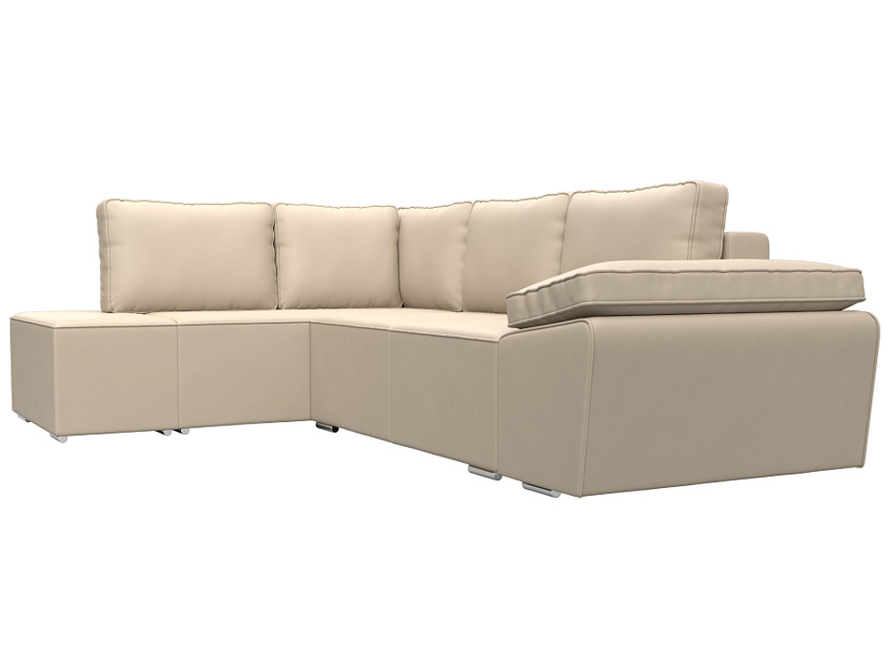 Диван угловой Хьюго левый угол, Бежевый, Экокожа, 101266L