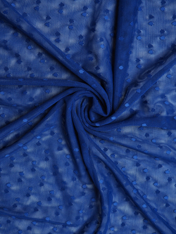 Сетка эластичная ультрамарин в горошек 5 мм отрезом 75х50 см