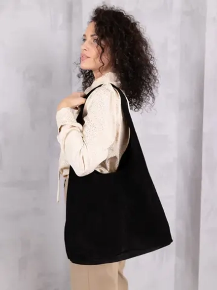 сумка через плечо шоппер натуральная замша