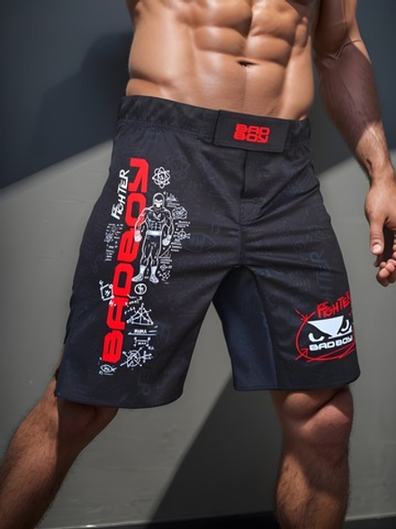 Шорты для MMA Bad Boy Fighter Pattern черный/красный