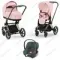Детская коляска Cybex Priam IV 3 в 1 Peach Pink шасси Rosegold автокресло Aton B i-Size