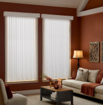 Вертикальные тюлевые жалюзи "Вальс" с карнизом Стандарт без декоративной планки, ткань коллекции Шуберт, цвет 9518 серый уголь