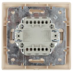 1-105-11 Intro Выключатель двойной с подсветкой, 10А-250В, IP20, СУ, Plano, сосна