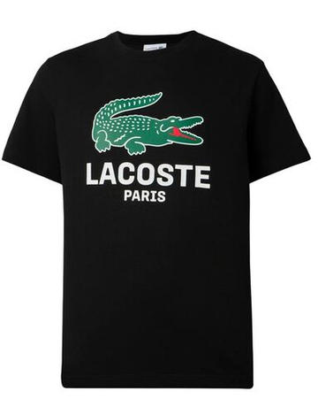 Мужская теннисная футболка Lacoste Printed Cotton - black