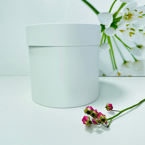 Коробка шляпная с крышкой Размер:21*21см Белая