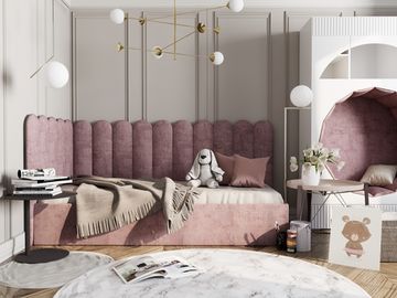 Савоярди ПМ-407 Кровать с мягкой обивкой с ПМ (левая) Formula 392 (слива)