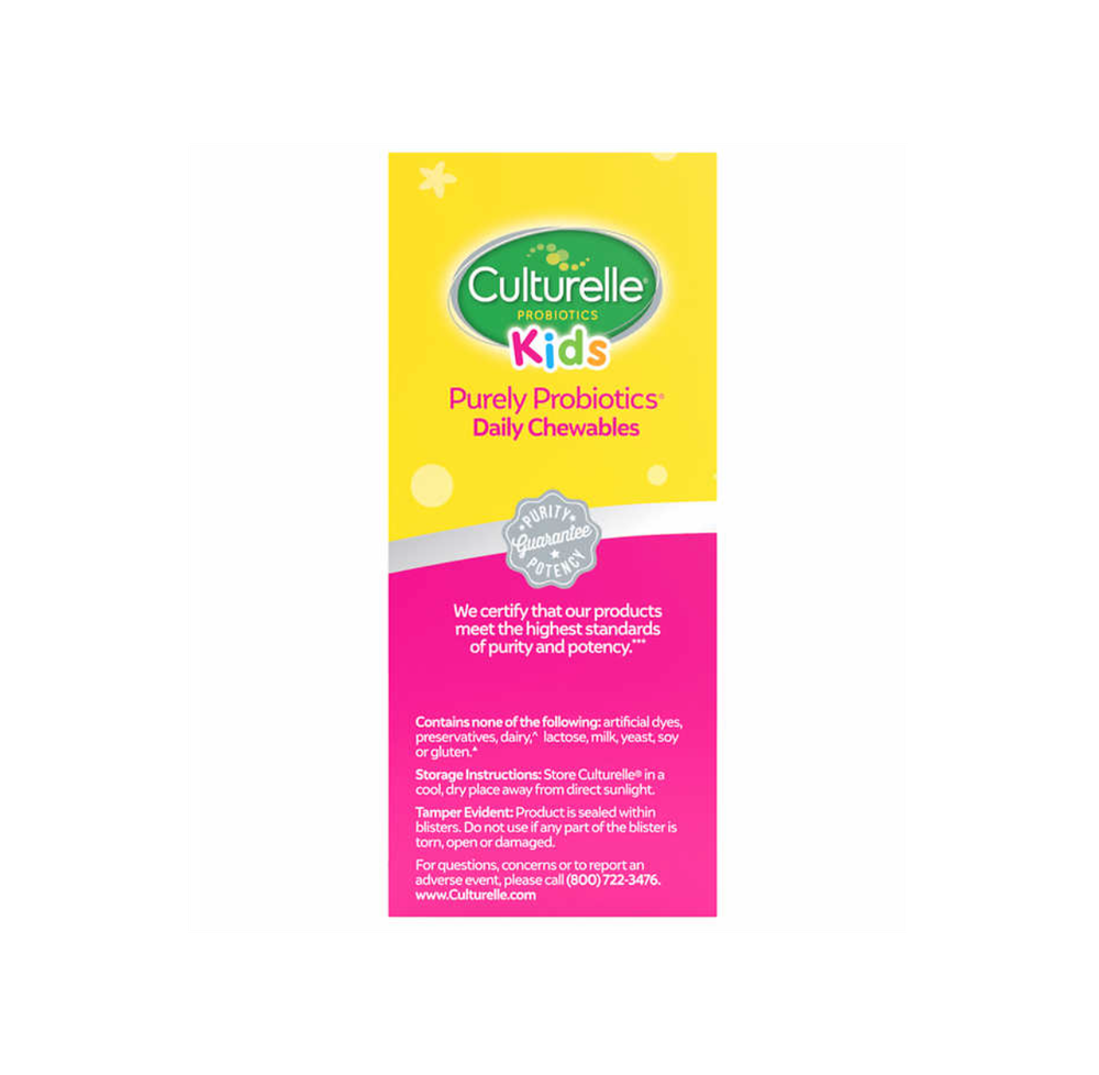 Culturelle Probiotic Kids, чистые пробиотики, 60 жевательных таблеток