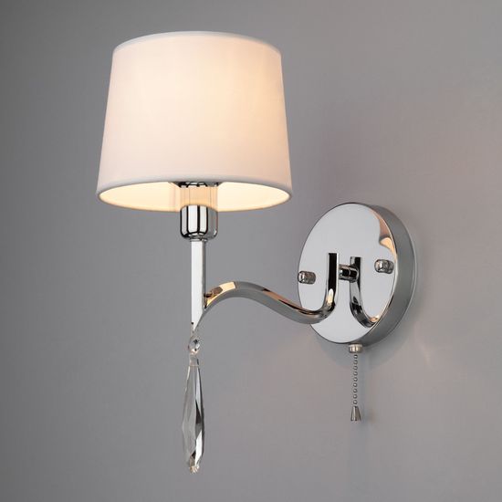 10127/1 / настенный светильник /   хром/прозрачный хрусталь Strotskis