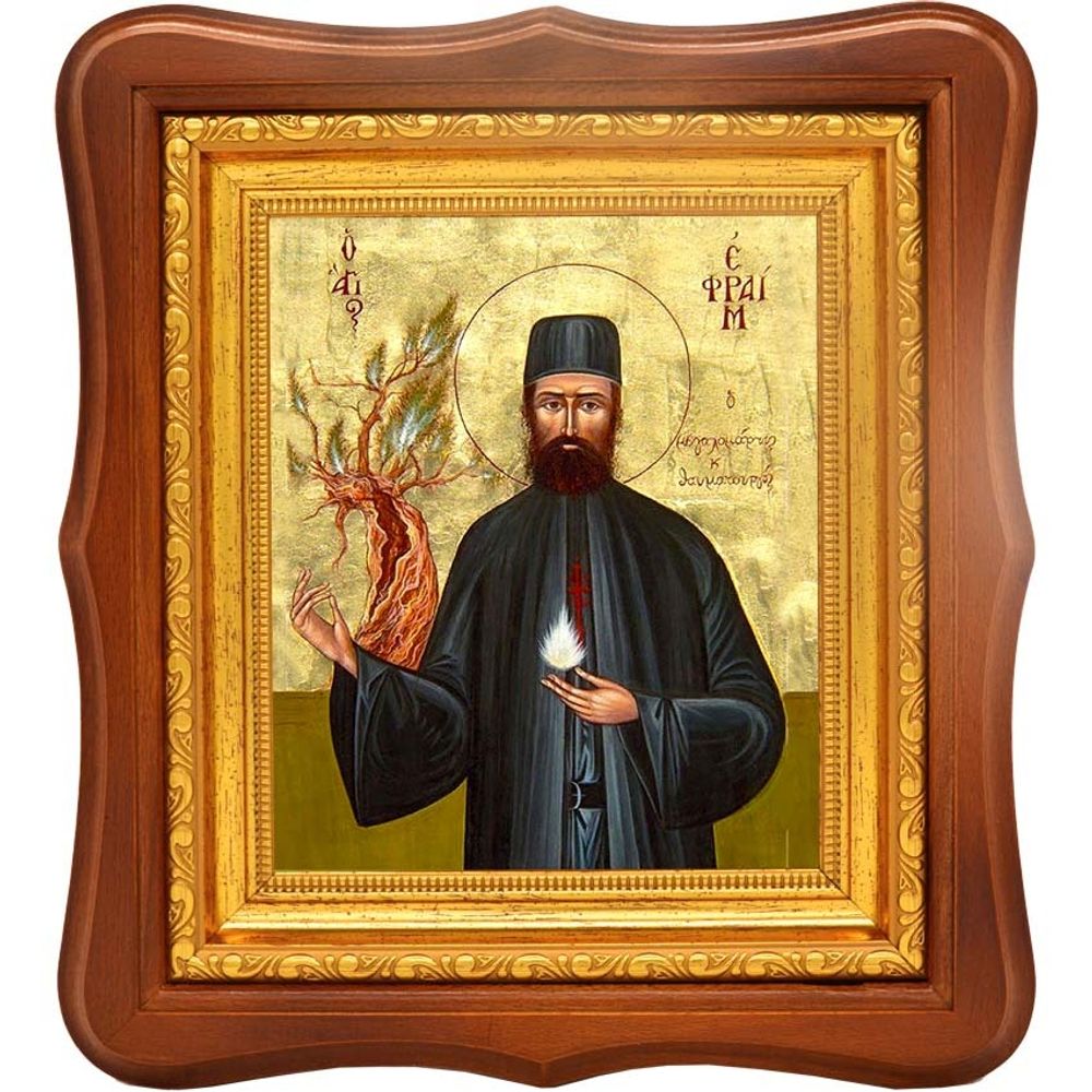 Ефрем Новый (Новоявленный), Новомакрийский, Неамакринский преподобномученик. Икона на холсте.