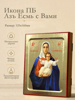 Икона Пресвятой Богородицы, Азъ Есмь с Вами (Леушинская) на дереве: 125 х 160 (Синопсисъ)