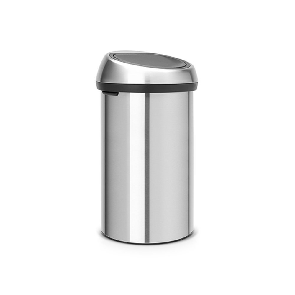 Ведро для мусора Brabantia Touch Bin матовая сталь с защитой от отпечатков пальцев 60л вид сбоку