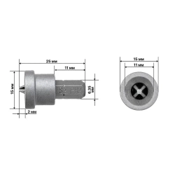 Биты для гипсокартона с ограничителем PH2 2шт. Отверткин