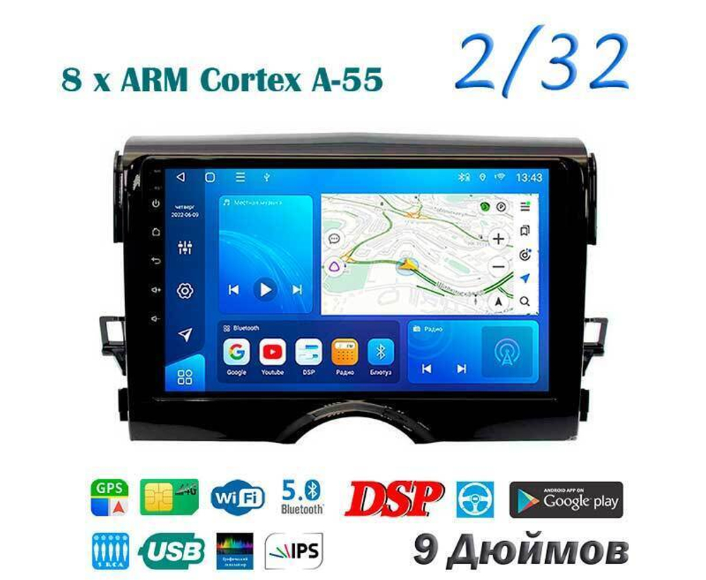 Topway TS18 2+32GB 8 ядер для Toyota Mark X 2009-2019