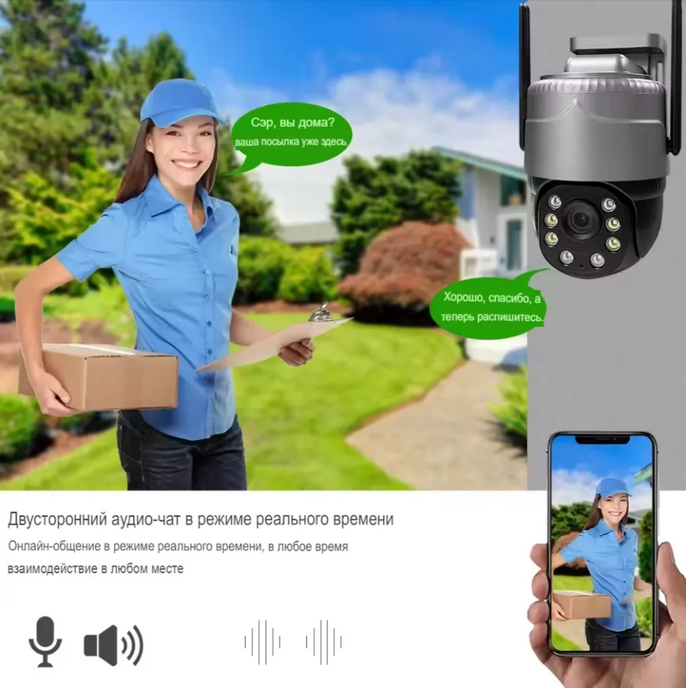 Wi-fi Smart камера с ИК ночного видение TFcard 4MP/PTZ FaizFull FT55