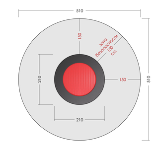 Встраиваемый детский батут для площадок - круглый - 210