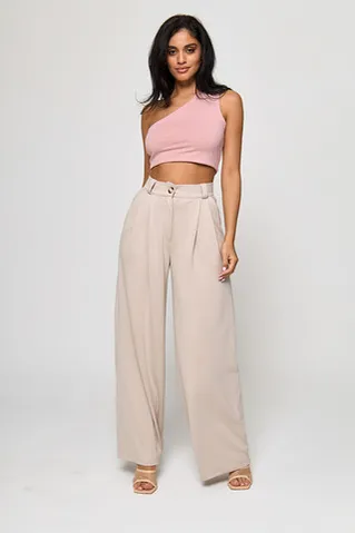 Топ на одно плечо из хлопка цвета розовое латте