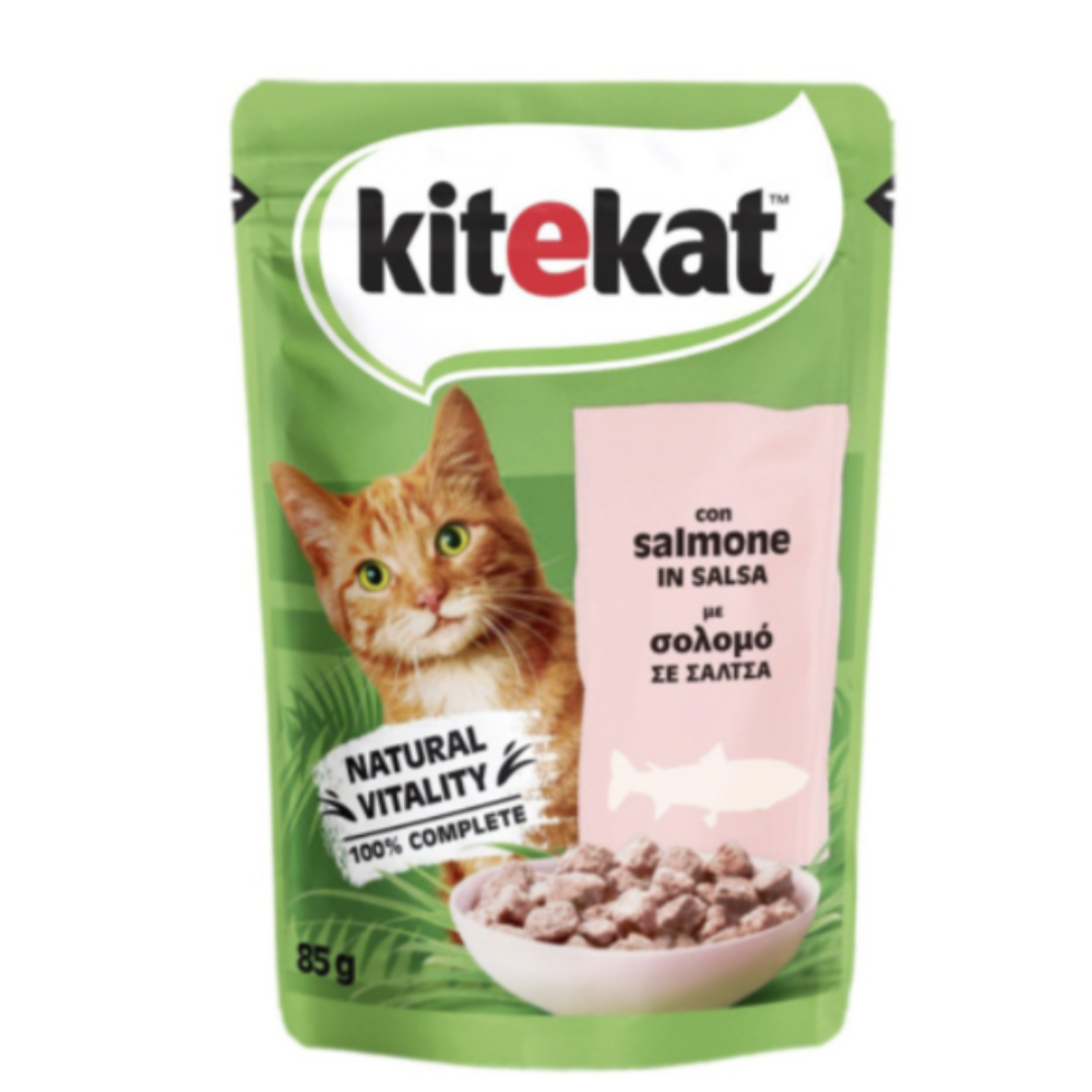 Влажный корм Kitekat для кошек рагу с лососем 85 гр