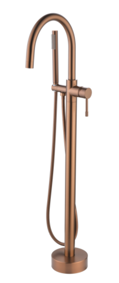 Смеситель напольный UNO WHITE Copper Brushed