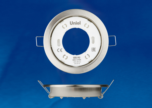 GX53/H2 NICKEL 10 PROM Светильник ультратонкий встраиваемый. В составе набора из 10шт. Корпус никель. Картон. TM Uniel.