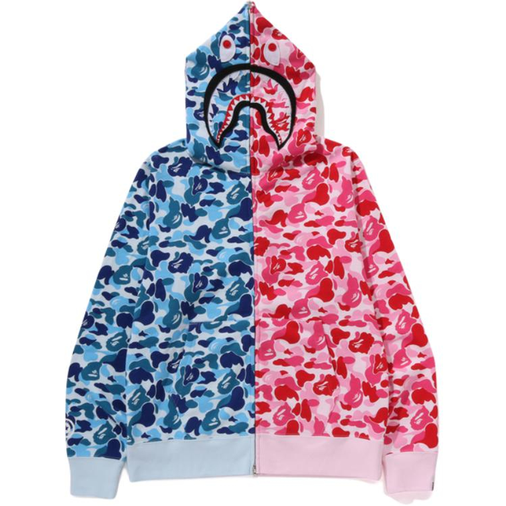 A Bathing Ape Bathing Ape Abc Camos Separate Shark Full Zip Худи синий розовый