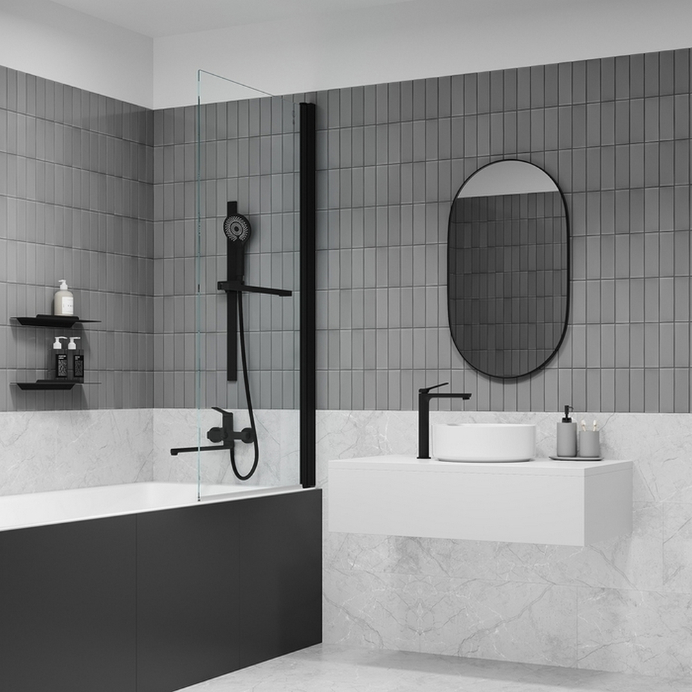 Смеситель для раковины 25к IDDIS PARBL01i01 "Parker" высокий, литой, под гайку, ЧЕРНЫЙ матовый