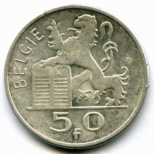 50 франков 1950. Бельгия (VF-XF)