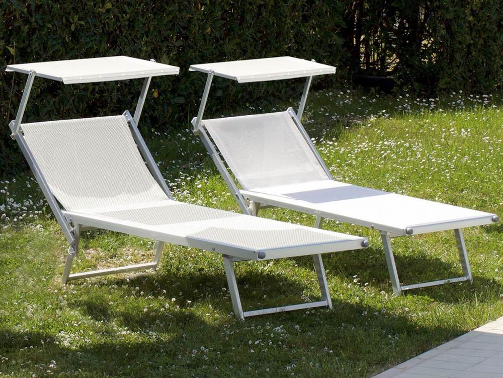 Шезлонг-лежак металлический Magnani Big, серебристый