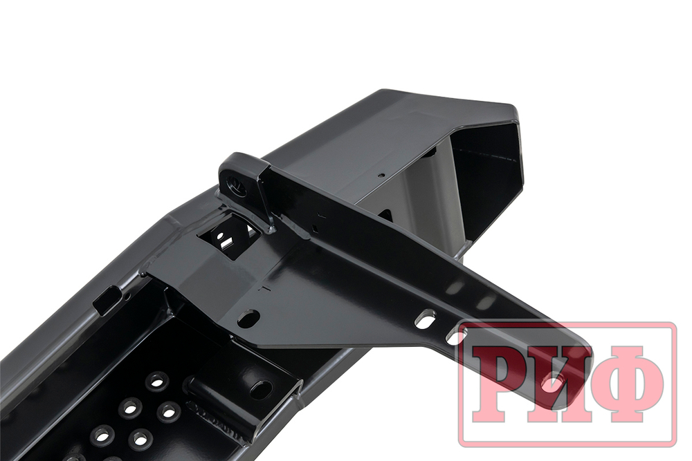 Бампер силовой задний Toyota Land Cruiser 200 2007-2012 с квадратом под фаркоп, калиткой, фонарями, подсветкой номера, стандарт РИФ