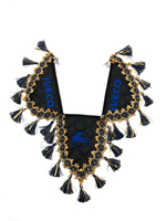 Вымпел тройной IVECO (экокожа, черный с синими кисточками)