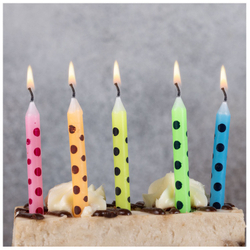 Свечи для торта с подставками Горошек