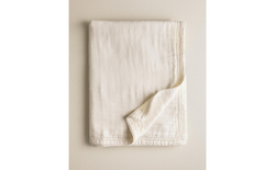 Zara Home плед детский из хлопка, экрю, 90x120 см