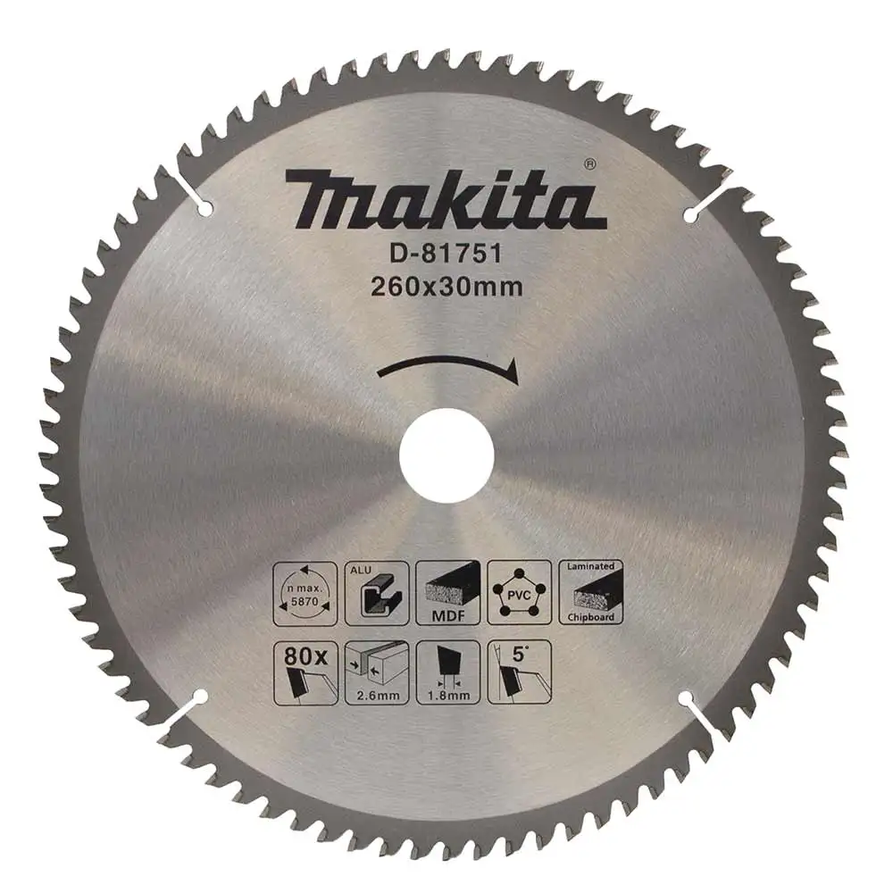 Пильный диск универсальный 260x30x2.6/1.8x80T Makita D-81751