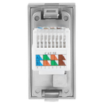 Розетка DEC RJ45 UTP кат.5e,  1мод.,  алюм. матовая (22.5х45мм)