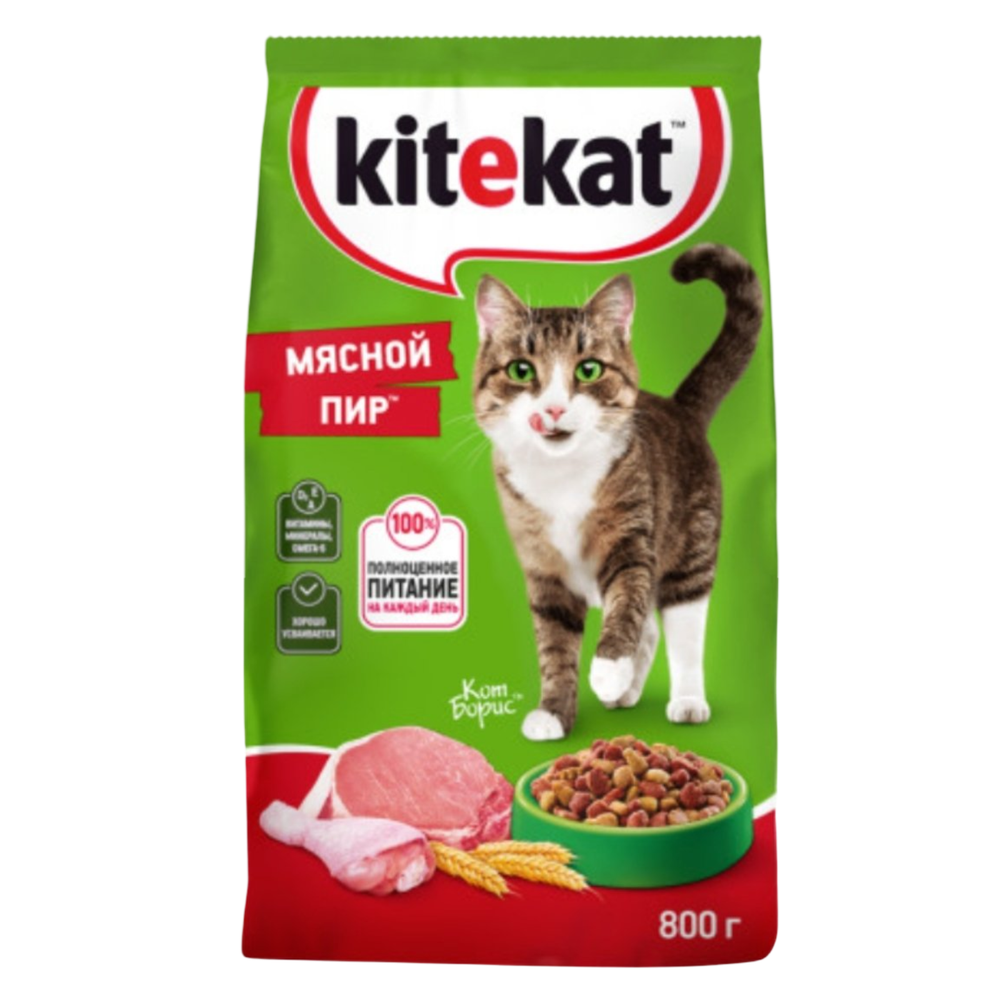 Корм "KiteKat" мясной пир 800г