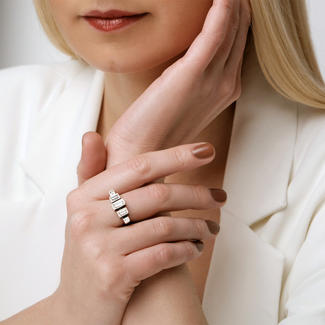 "Нурк" кольцо в серебряном покрытии из коллекции "Angle" от Jenavi