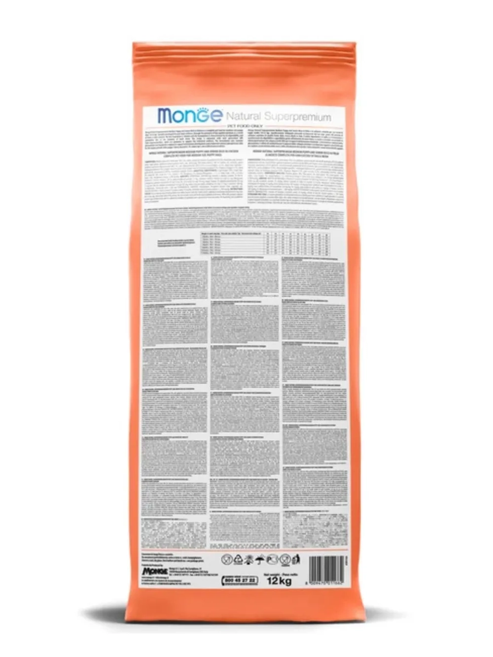 Сухой корм Monge Dog Speciality Line Monoprotein (Монж) для взрослых собак всех пород из лосося с рисом 12 кг