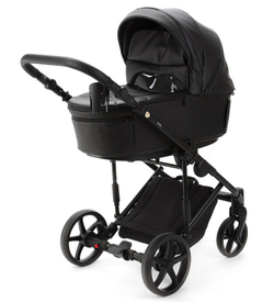 Детская коляска Adamex Zico Deluxe New 2 в 1 ZN-SA02 ЧЕРНАЯ КОЖА