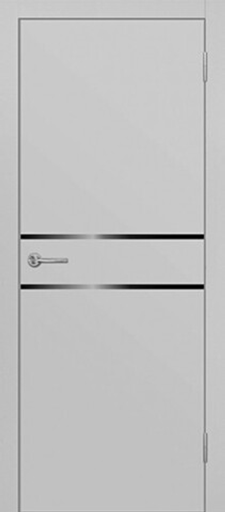 Межкомнатная дверь Дубрава Сибирь Ирис ПГ (черная кромка АБС) Эмалит серый