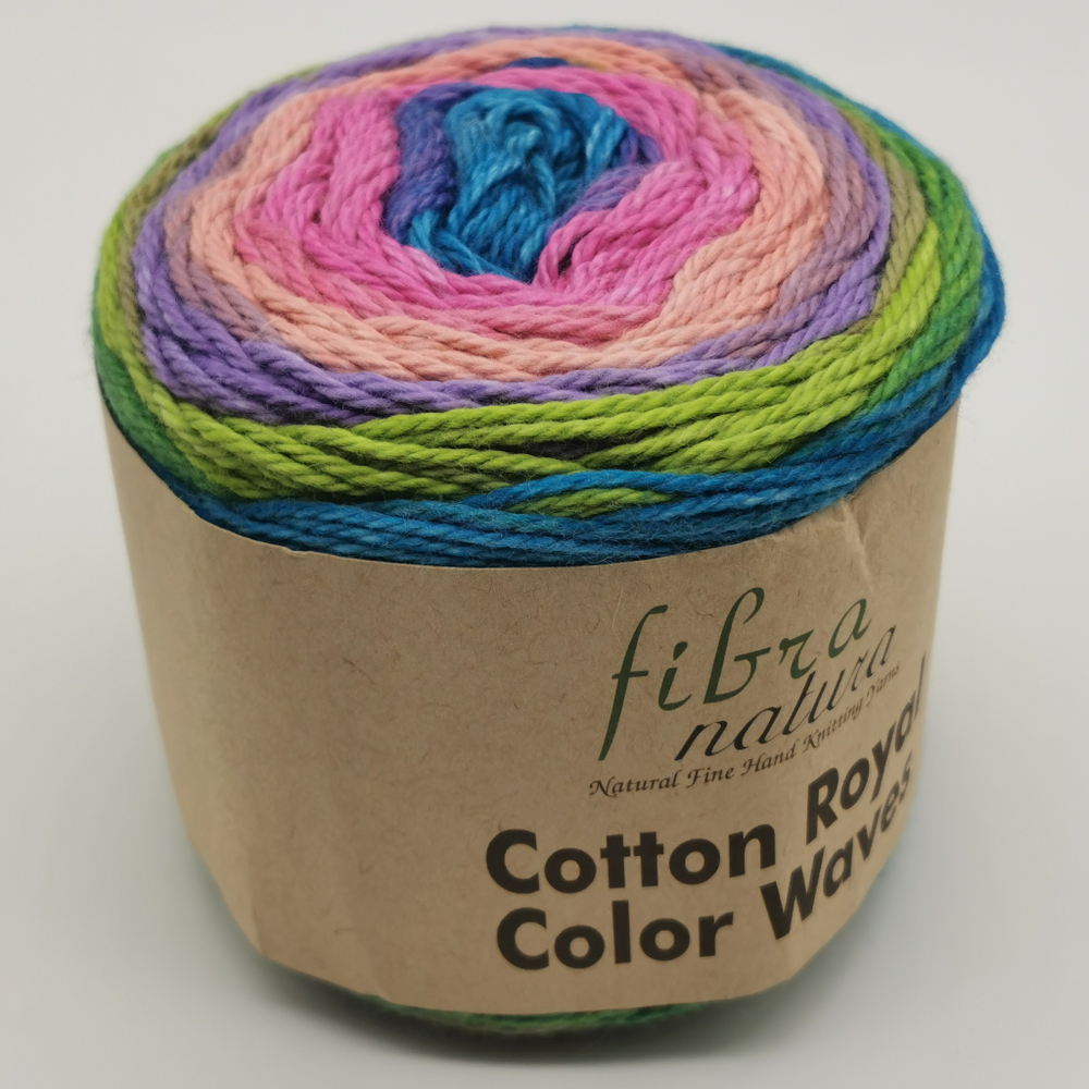 Пряжа для вязания COTTON ROYAL COLOR WAVES (22-09) FIBRA NATURA