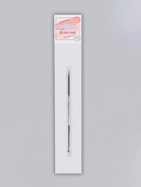 Игла косметологическая, двусторонняя, с петлёй, 12 см, цвет серебристый