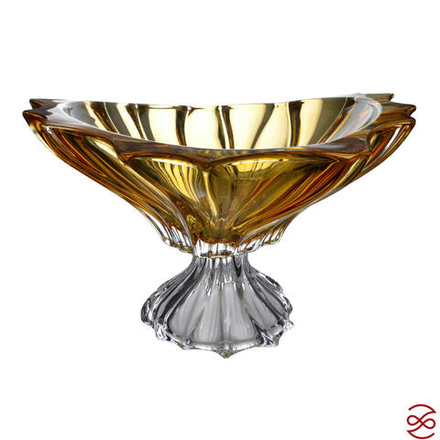 Фруктовница на ножке Aurum Crystal Plantica 33 см Amber