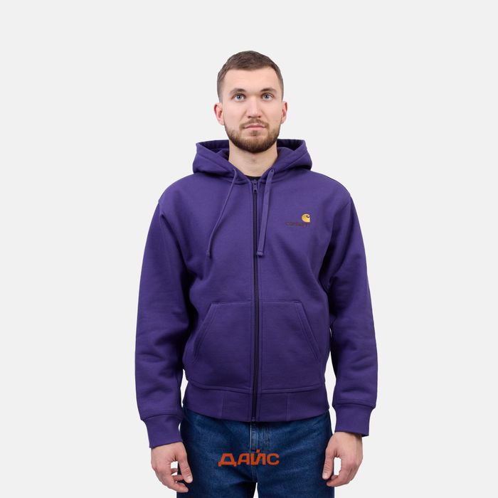 Толстовка мужская Carhartt WIP Hooded American Script Jacket  артикул:I033063_aura - купить в магазине Дайс
