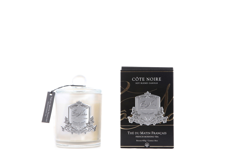 Свеча 450г в серебряном стаканчике Cote Noire The Du Matin