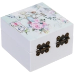 Шкатулка деревянная с зеркалом «МАРЦИПАН», пудровые пионы, 6.5*6.5*4.5см (в коробке)