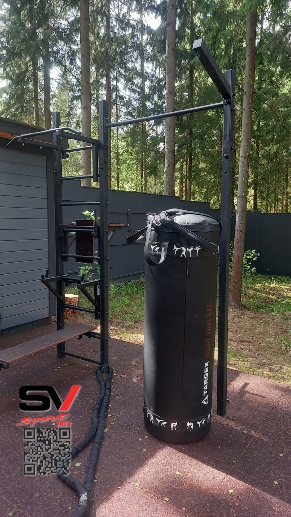 Монтаж уличной шведской стенки Sv Sport (3 вертикальных столба)